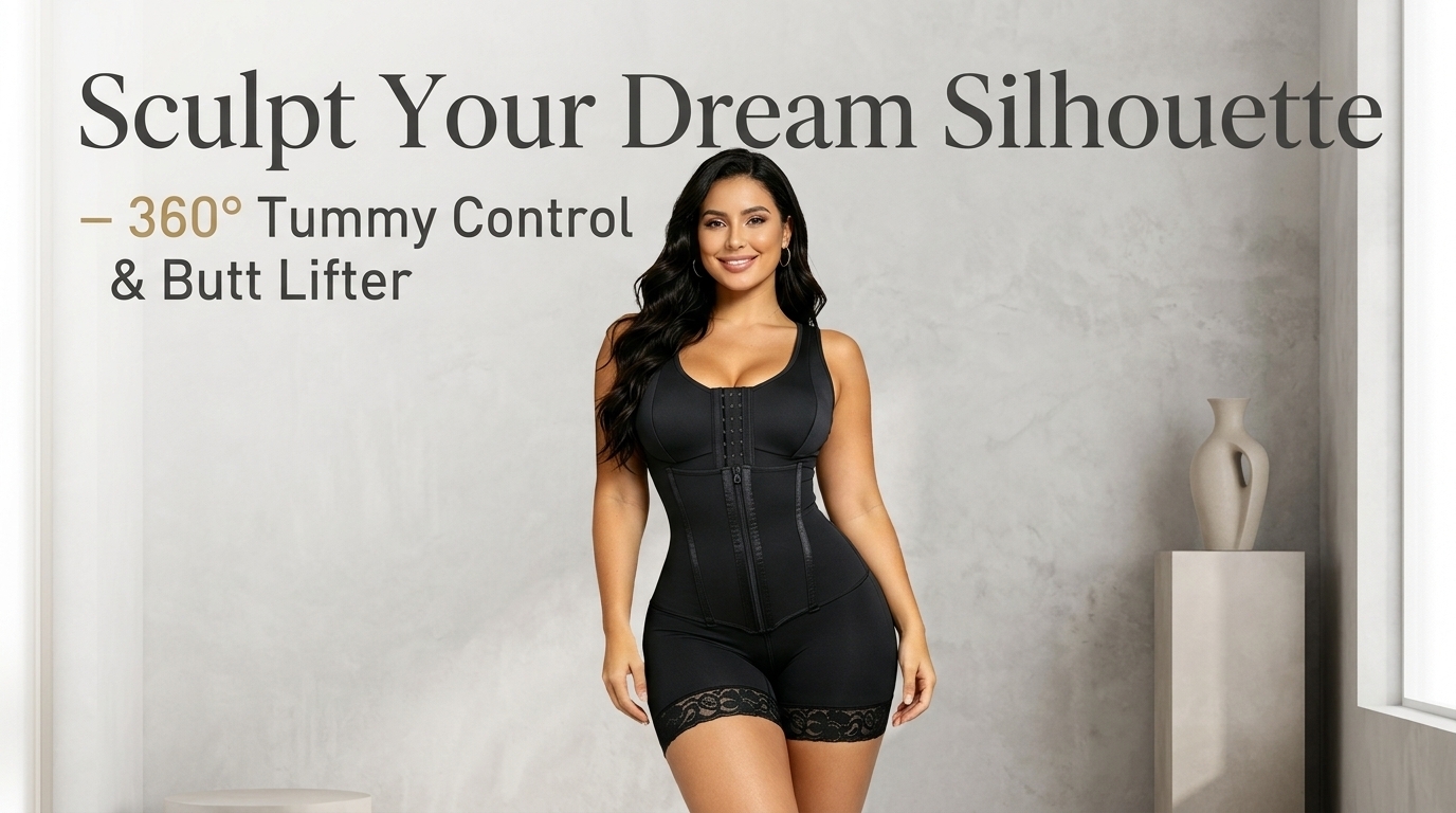Women’s High-Compression Shapewear Bodysuit with Front Zipper | Tummy Control, Butt Lifter & Bust Support Shaper (S–3XL)