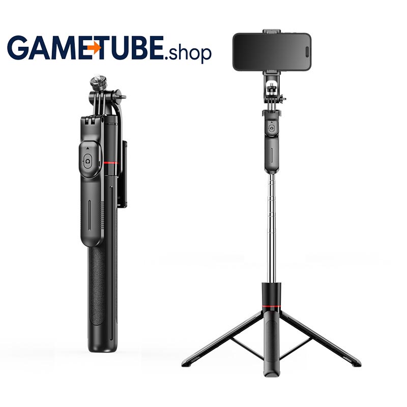 Only 12$F16 Stabilizing Selfie Stick Tripod | 1708mm Extended All-in-One Vlogging Tripod with Balance Handle & Detachable Remote