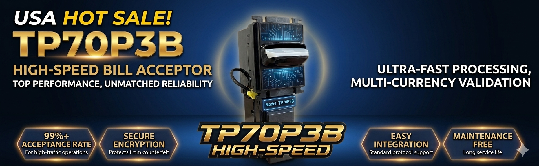 TP70P3B High-Speed Bill Acceptor & Note Counting Module
