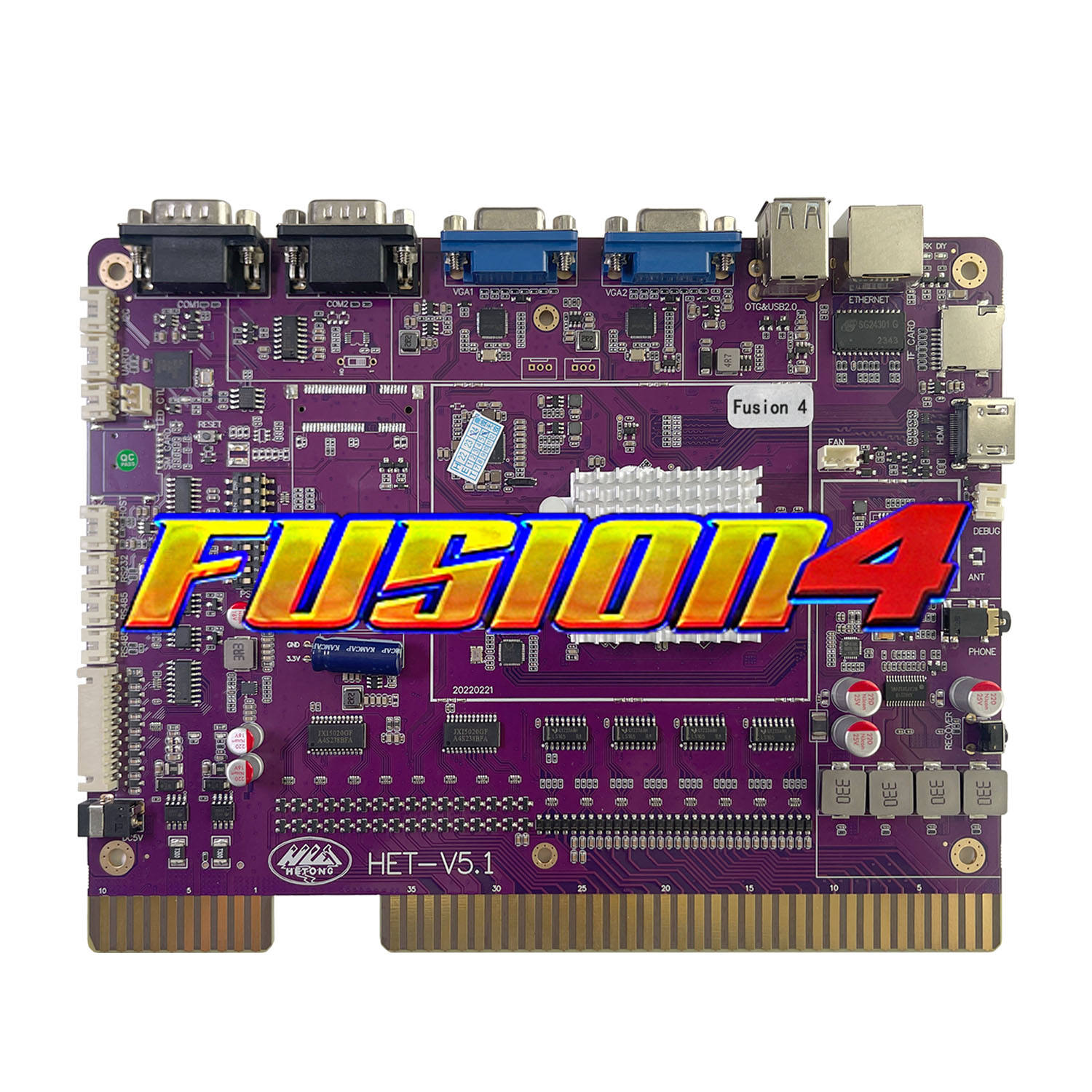 Fusion 4-Slot Arcade Motherboard PCB |  Multi-Game System Board