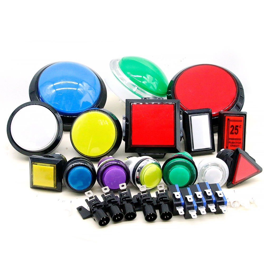 60mm Dome Illuminated Arcade Push Button – 12V LED Lighted Switch for Claw Machines & Gaming Cabinets by HomingGame Factory